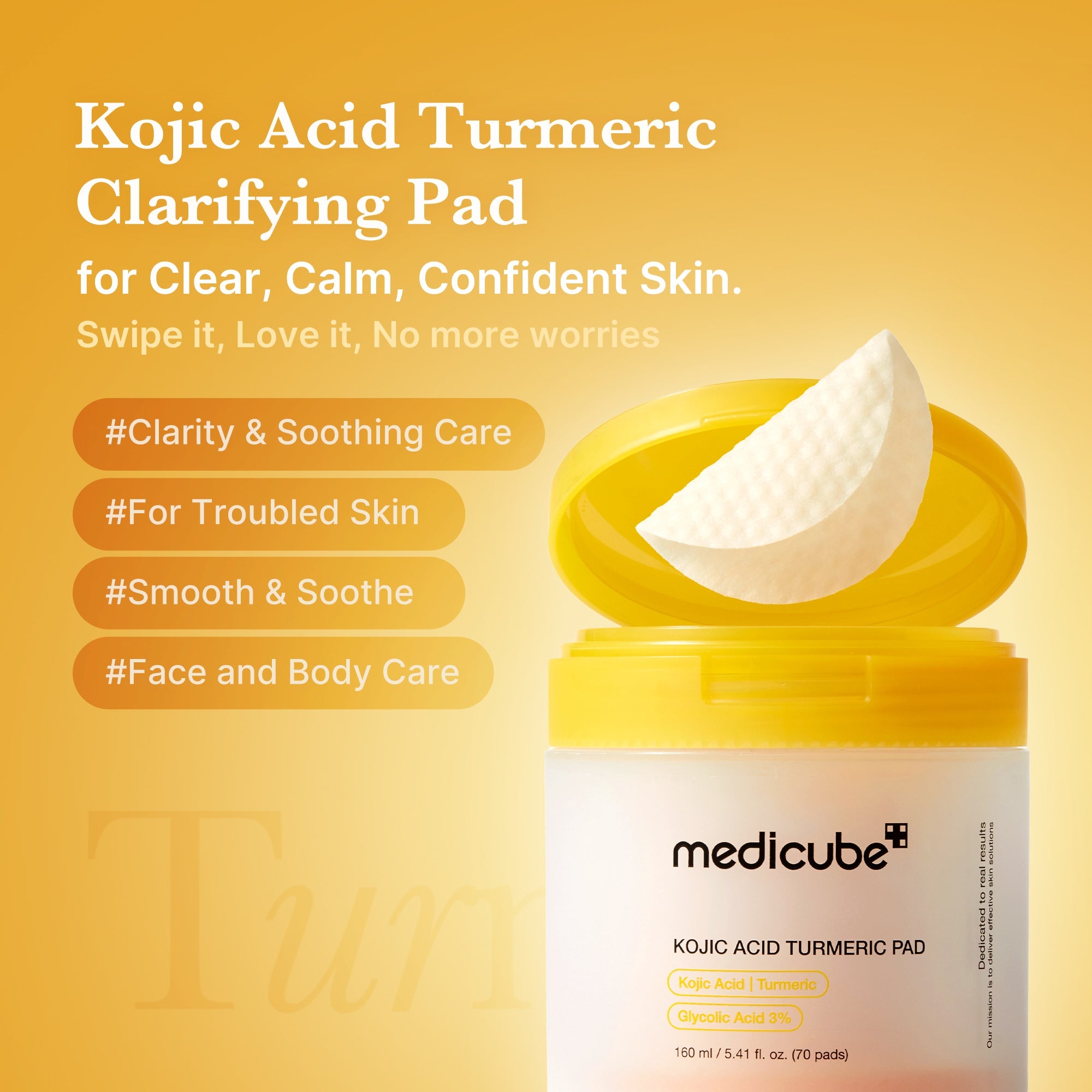 Medicube Kojic Acid Turmeric Toner Pads
