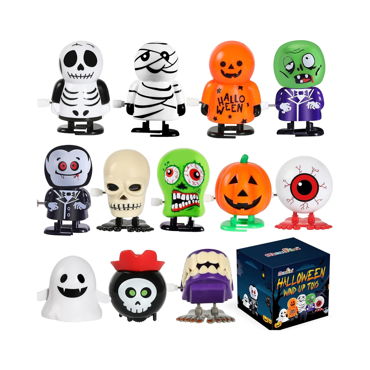 12pcs Halloween Wind Up Toys Assortment for Halloween Party Favors