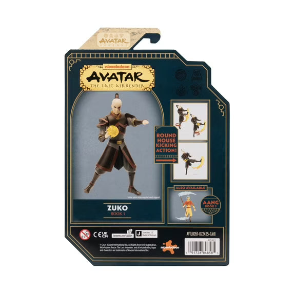 Avatar: The Last Airbender Zuko (Book One) - 4.5-inch Scale Figure with Fire Effects and Battle Action