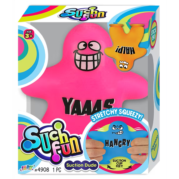 Suction Cup Squish Dude Fidget Toy - Assorted Colors and Sayings