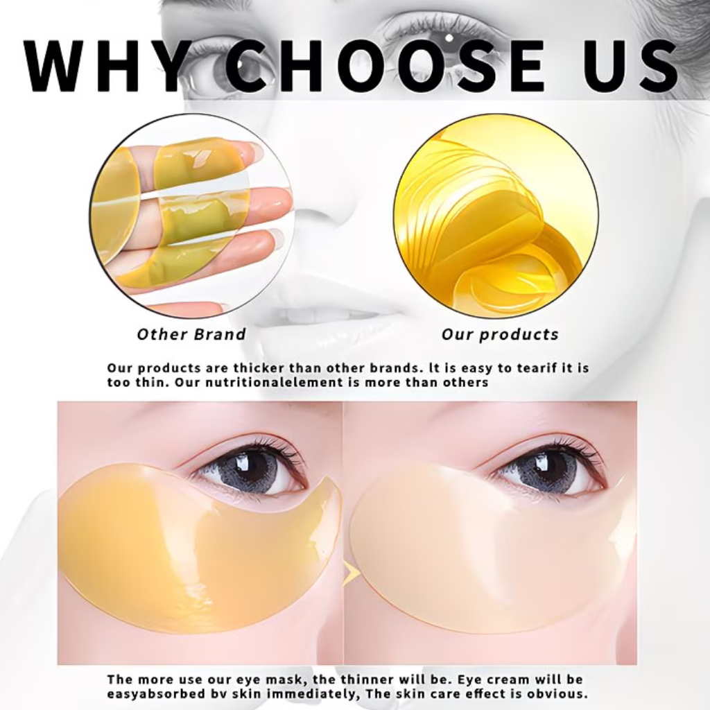 Maxylva Collagen Under Eye Patches Hydrating Moisturizing Anti-Dark Circles Eye Care Alcohol-Free