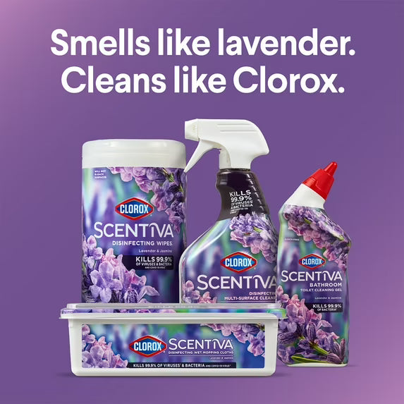 (6 Pack) Clorox Scentiva Bathroom Toilet Cleaning Gel, Lavender and Jasmine, 24 Fl Oz