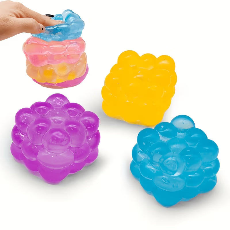 Gift for Her/Him Nine-Grid Grape Squishy Toys – Kids Party Gift Pack, Random Colors