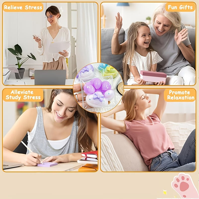 Taba Squishy Cat Paw Squeeze Toy - Soft Jelly Fidget Sensory Toy