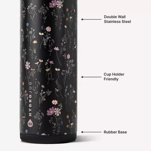 HydroJug Midnight Floral 24oz Ease2o Bottle