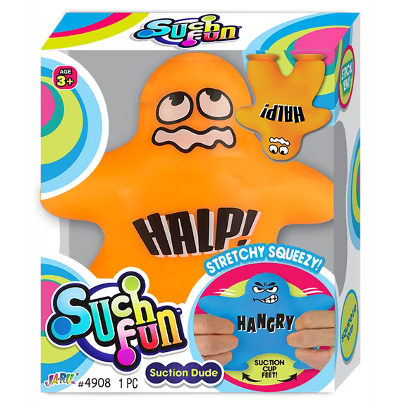 Suction Cup Squish Dude Fidget Toy - Assorted Colors and Sayings