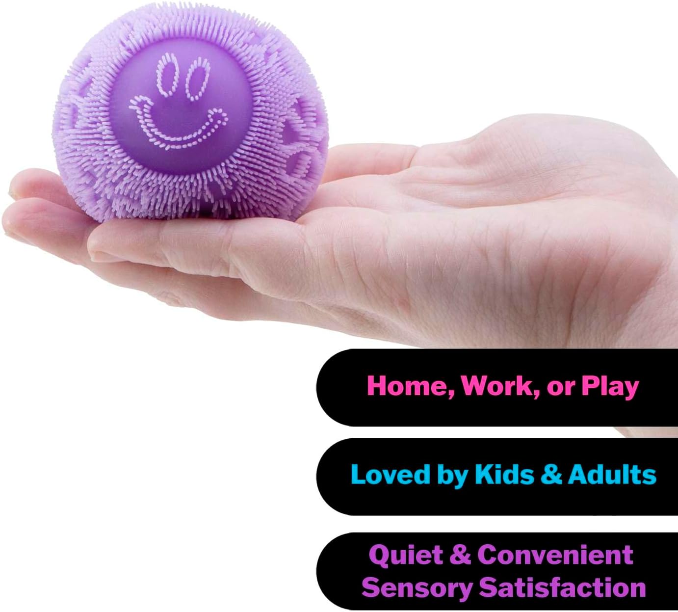 Soft Velvet Sensory Squishy Ball - Cloud-Like Texture & Wavy Design - 2.5" - Age