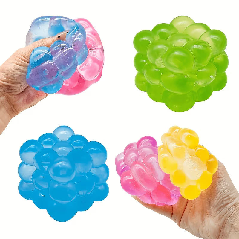 Gift for Her/Him Nine-Grid Grape Squishy Toys – Kids Party Gift Pack, Random Colors