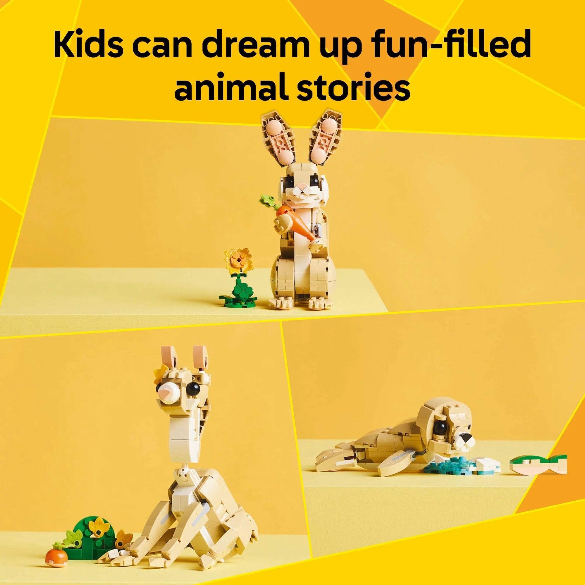 LEGO Creator 3-in-1 Cute Bunny 31162 Building Toy for Kids Ages 8+ – Bunny, Seal, or Llama