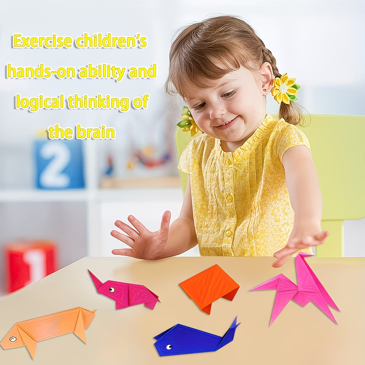 English Origami Set – 40 Sheets of Folding Paper & 69 Easy Model Diagrams