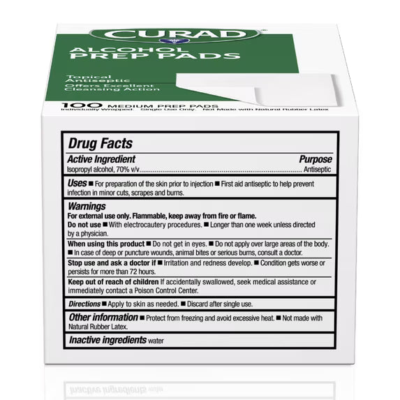 Curad Alcohol Prep Pads, Medium 2-Ply, 400 Count