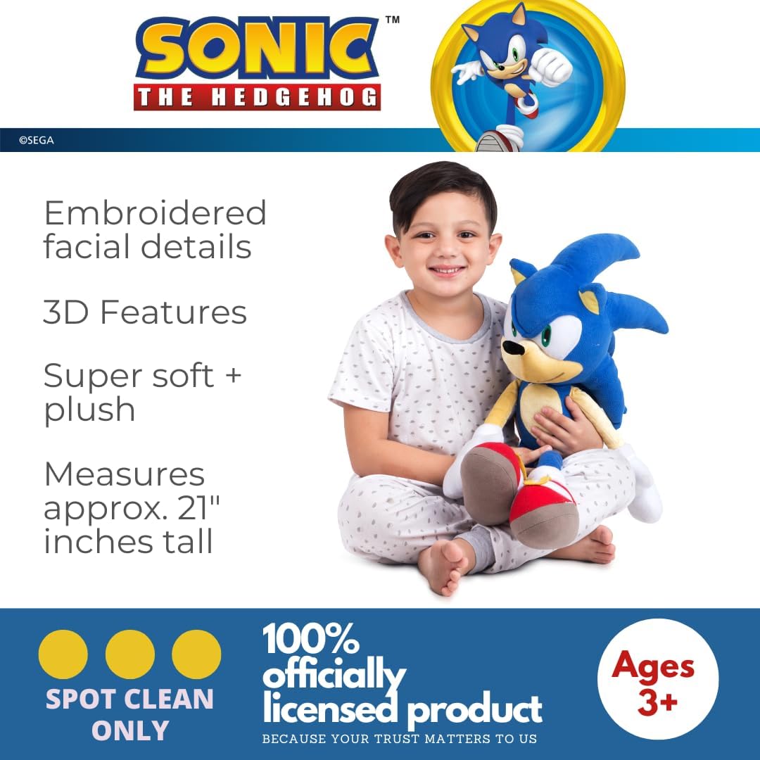 Sonic The Hedgehog Anime Kids Bedding Super Soft Plush Cuddle Pillow Buddy