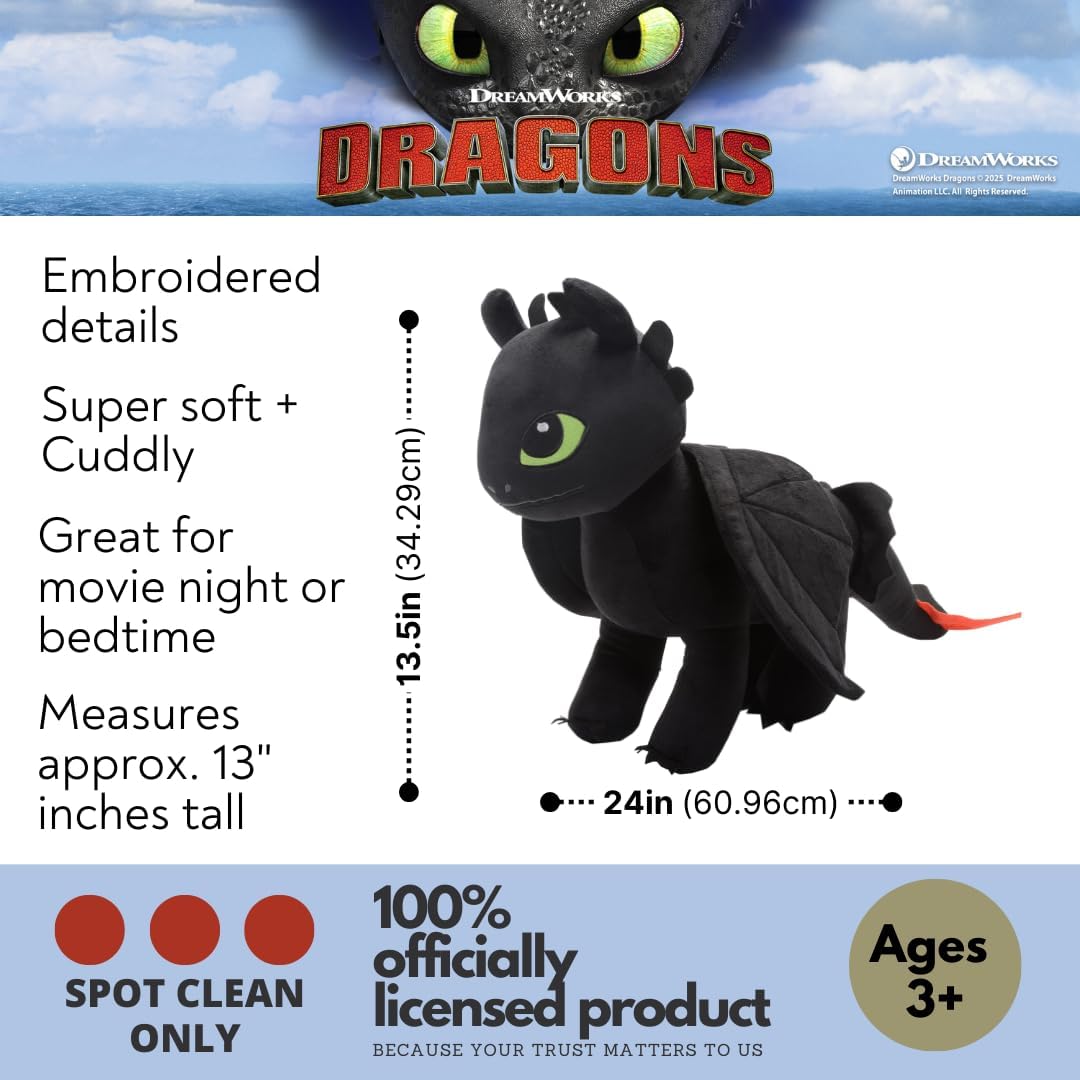 How To Train Your Dragon Toothless Bedding Super Soft Cozy Cuddle Pillow Buddy