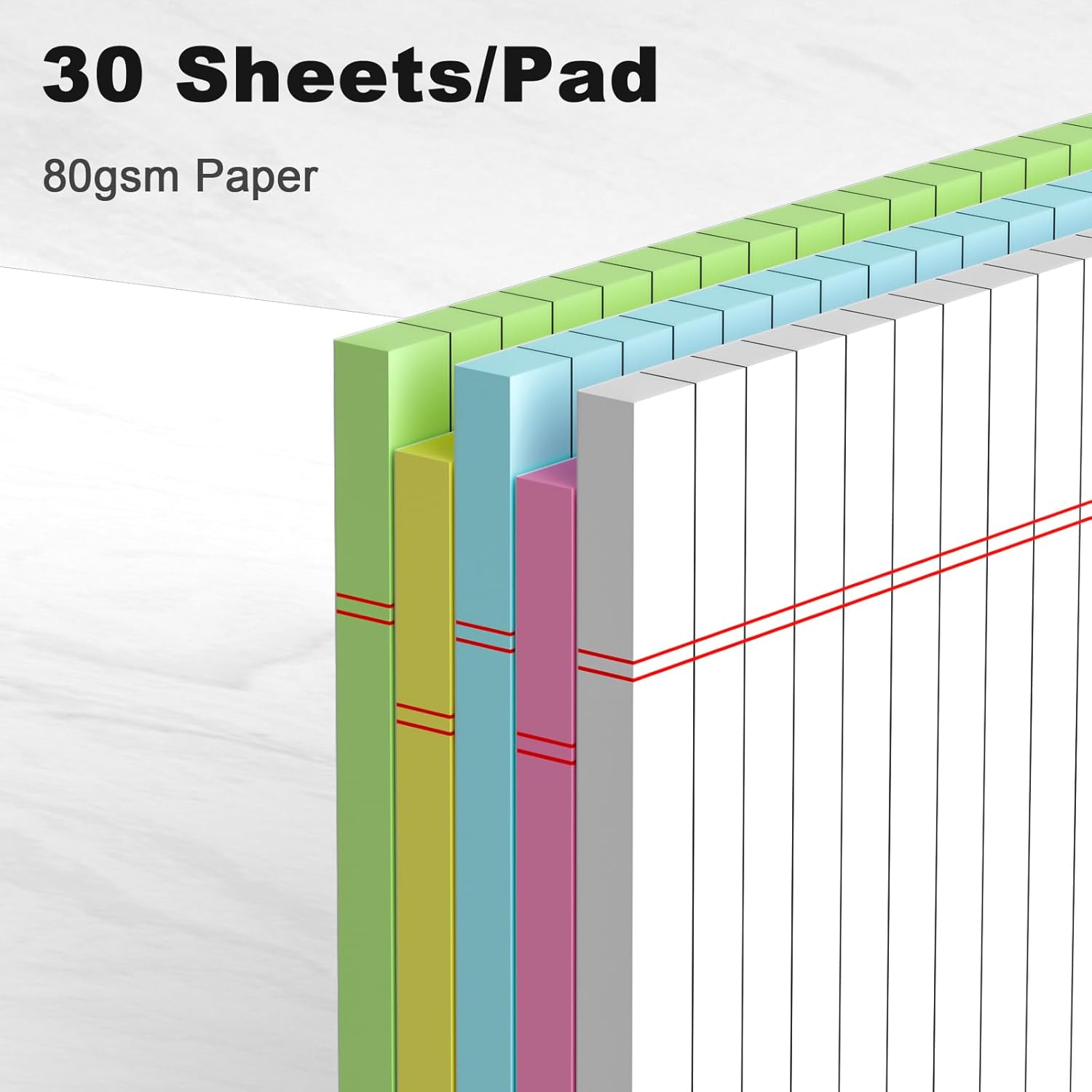 AILZFEI 5-Pack 5x8 College Ruled Notepads – Multicolor Legal Pads for School & Office