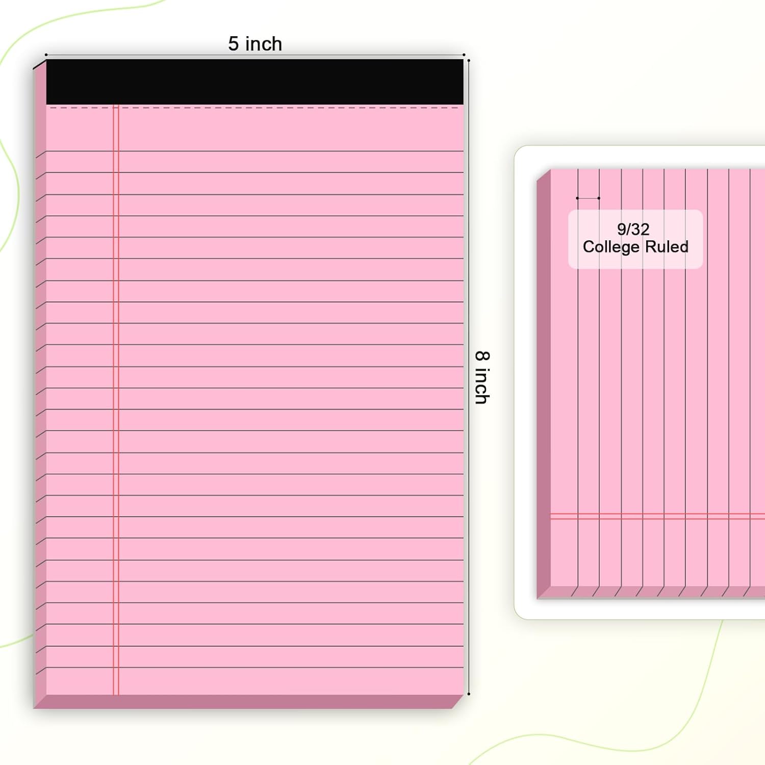 AILZFEI 5-Pack 5x8 College Ruled Notepads – Multicolor Legal Pads for School & Office