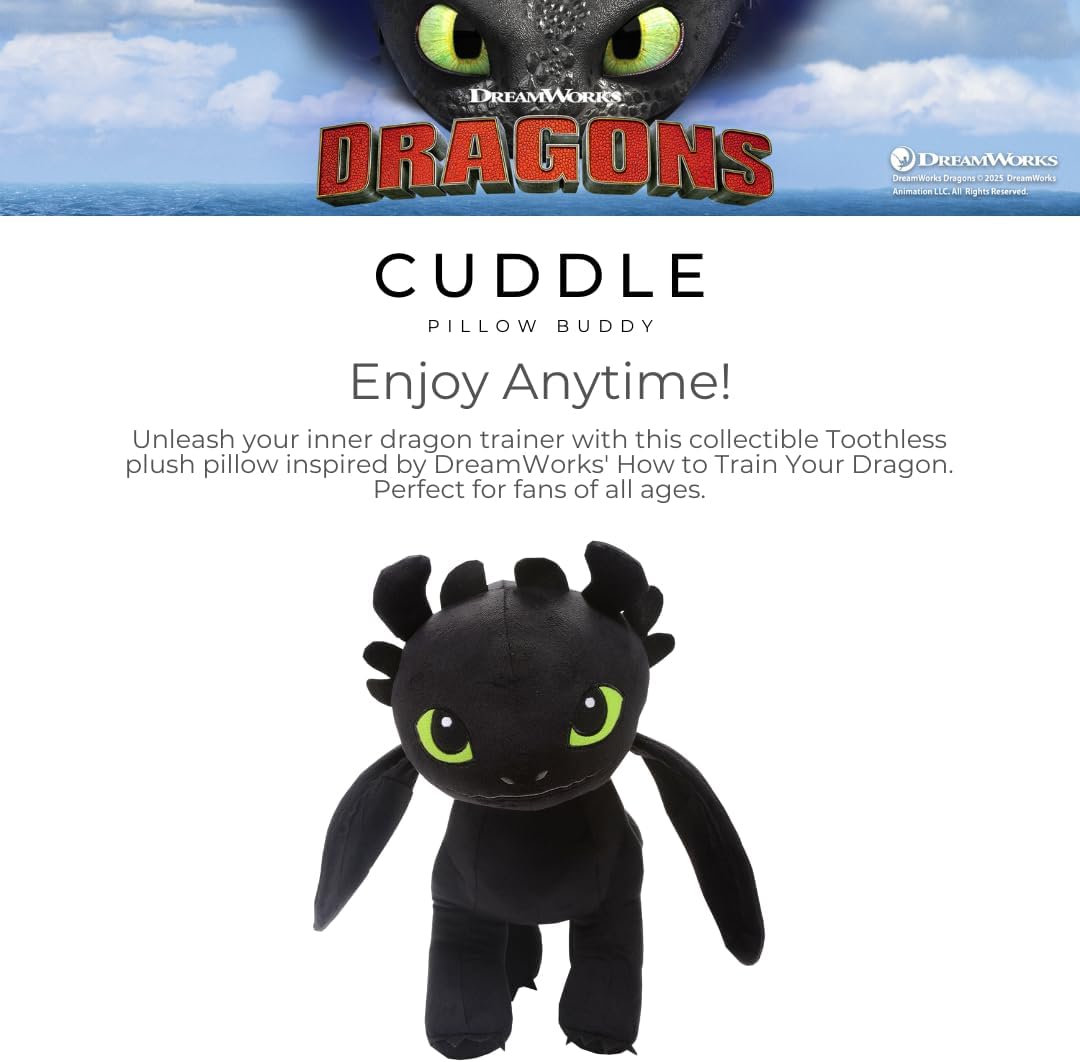 How To Train Your Dragon Toothless Bedding Super Soft Cozy Cuddle Pillow Buddy