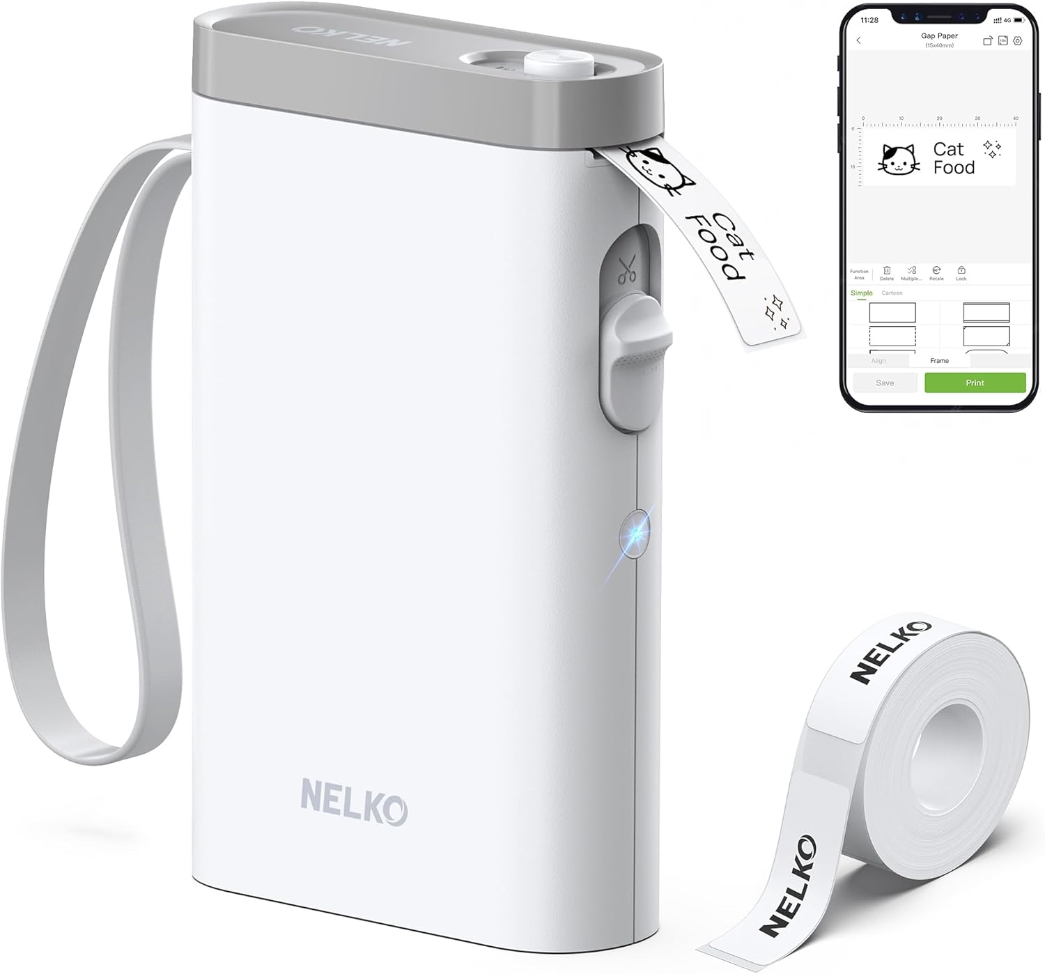 Nelko P21 Bluetooth Portable Label Maker – Wireless Thermal Printer for Home, School & Office