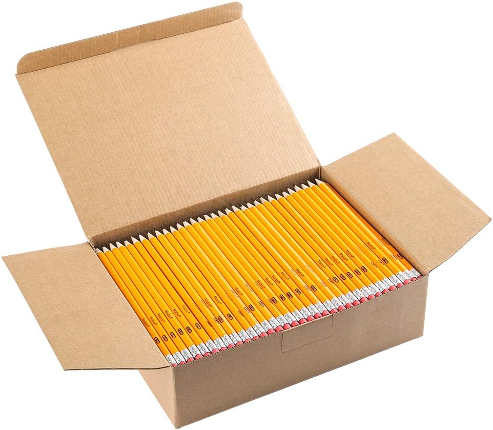 Madisi #2 HB Wood Pencils – Pre-Sharpened, Yellow, Classroom Bulk Pack 320pcs