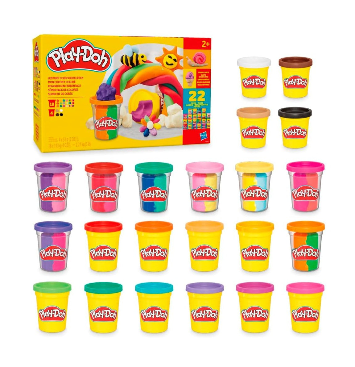 22 Pack Ultimate Color Variety, Bulk Assorted Colors, 2 & 4 Ounce Modeling Compound Cans