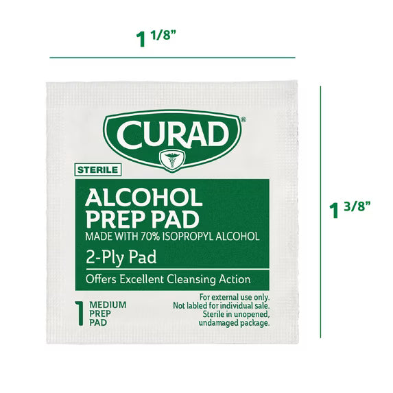 Curad Alcohol Prep Pads, Medium 2-Ply, 400 Count