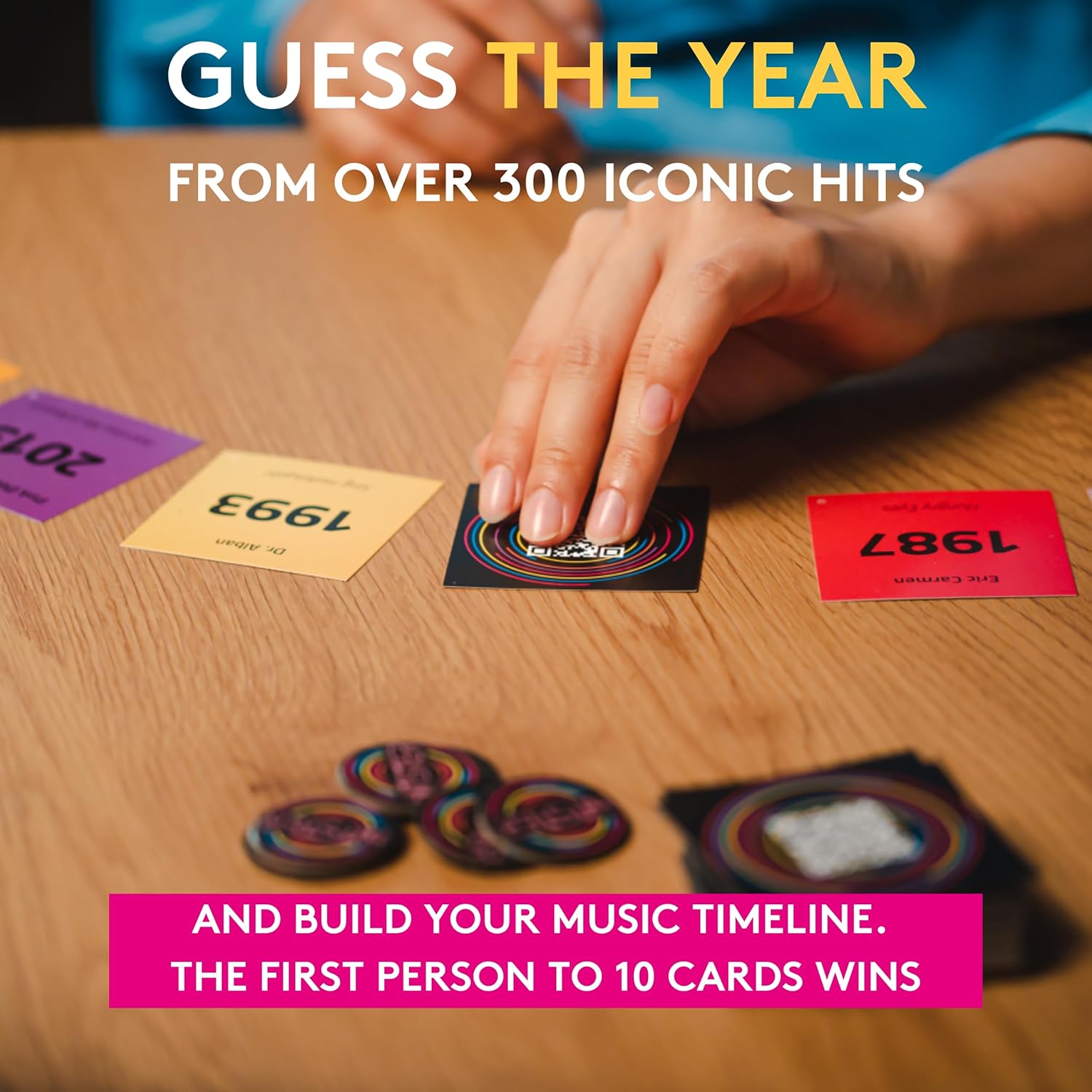 Music Trivia Party Card Game with QR Codes – 2–10 Players – 300+ Songs – Family & Adult Game Night