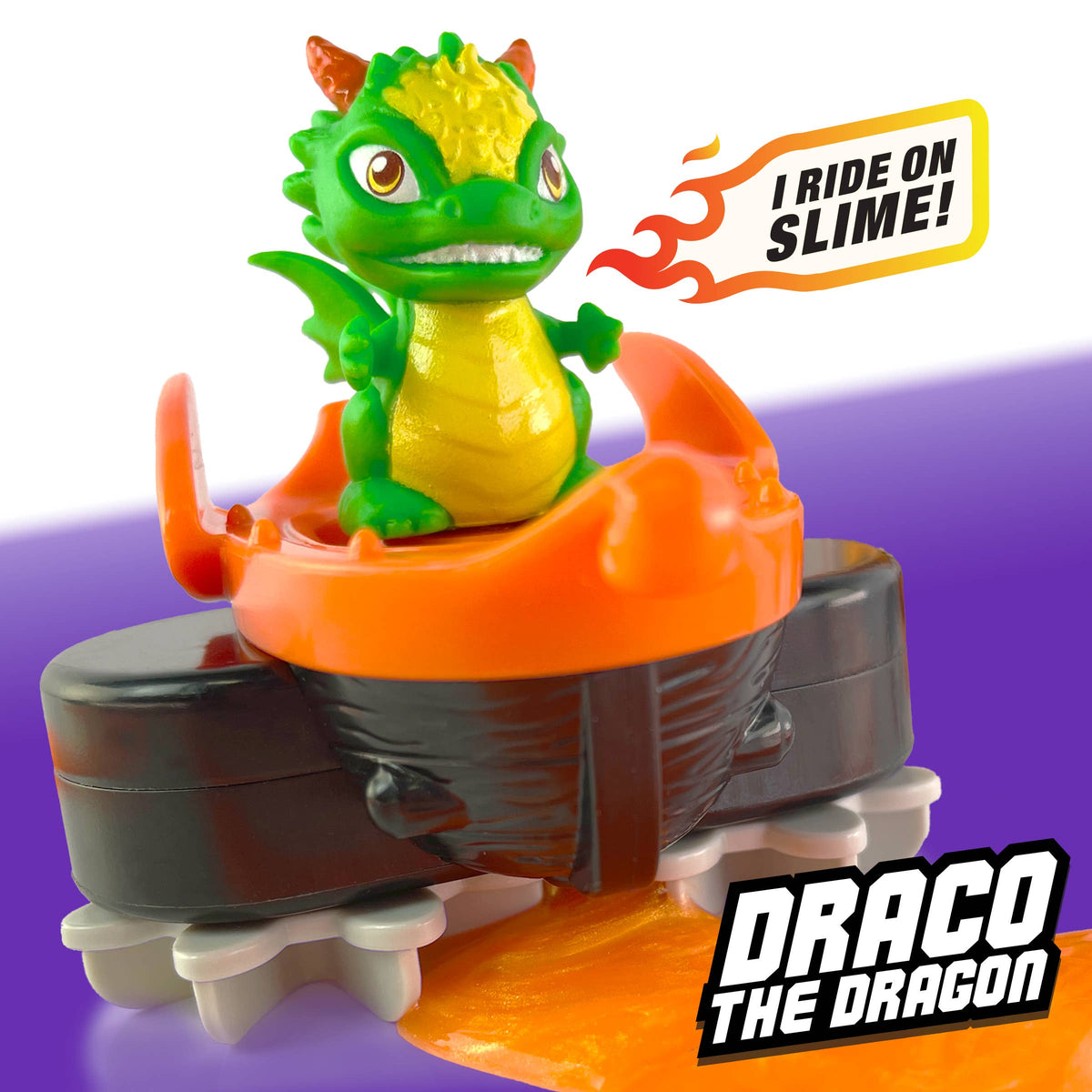 Slime Riders Motorized Rechargeable Toy Car Slime Race Track Builder Kit | The Original Slime Rider - Draco The Dragon