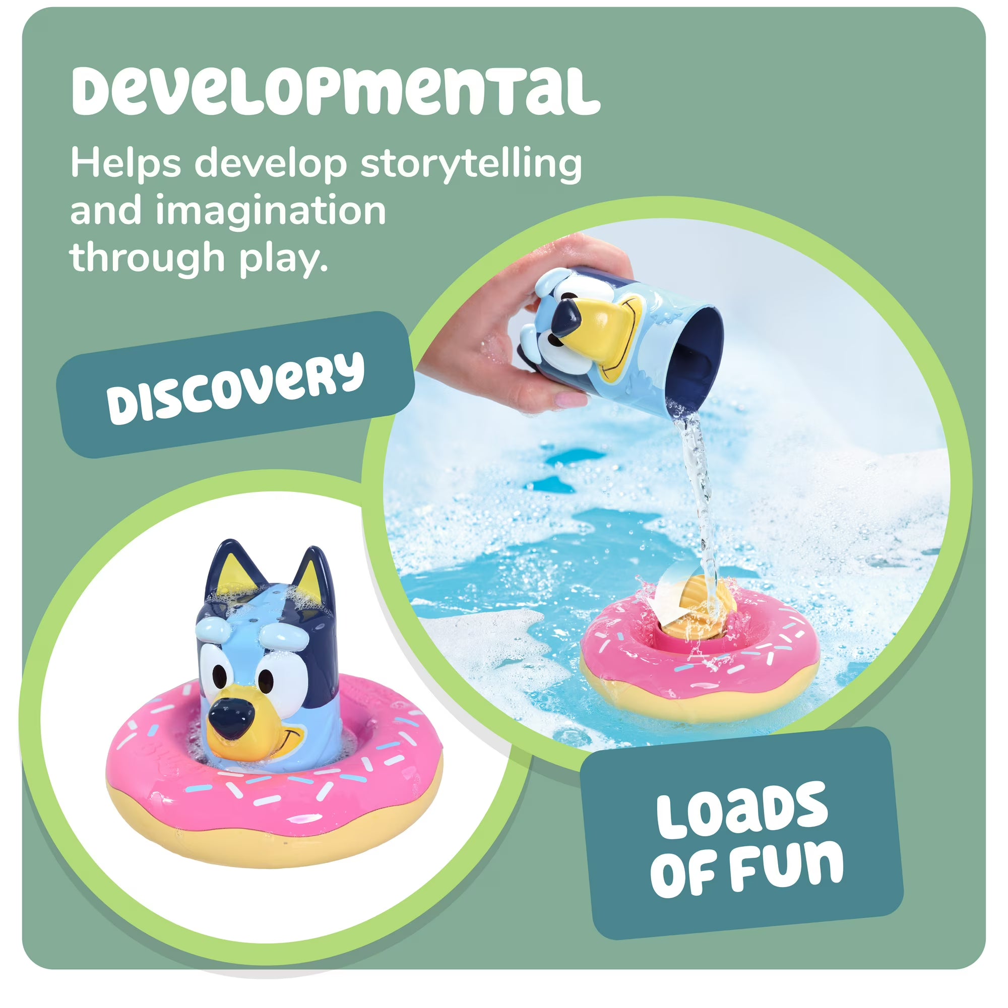Toomies Bluey Bath Toys - Splash & Float Bluey