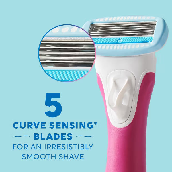 Schick Hydro Silk TrimStyle Women’s Razor with Bikini Trimmer – 5 Blade Razor & Battery Powered Trimmer, 1 Handle + 1 Refill