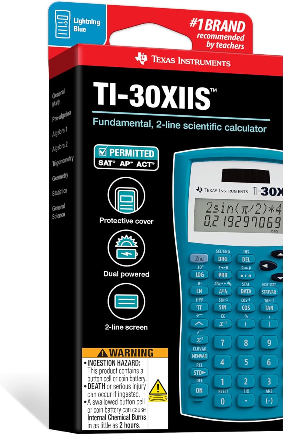Texas Instruments TI-30XIIS Scientific Calculator, Blue