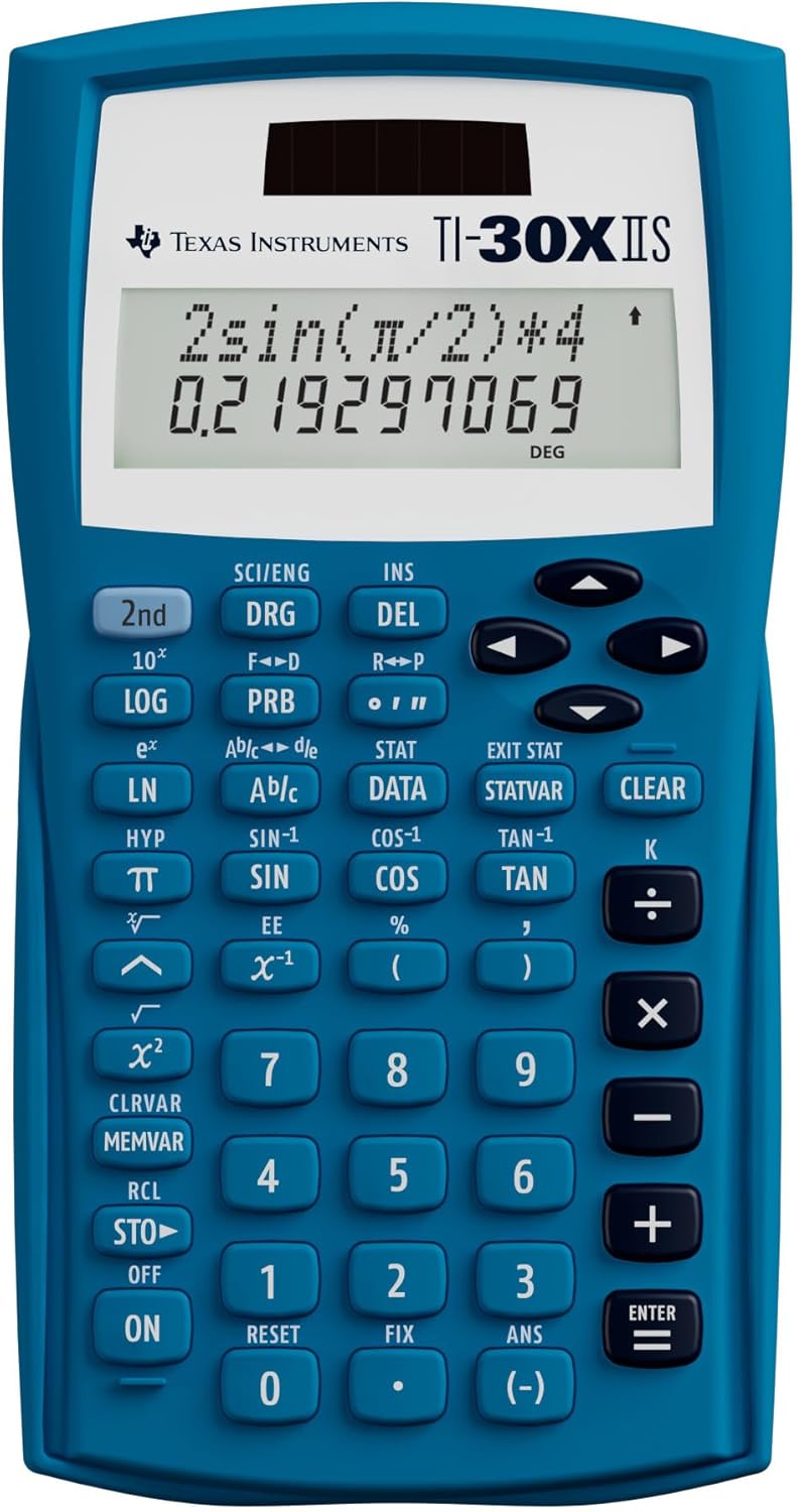 Texas Instruments TI-30XIIS Scientific Calculator, Blue