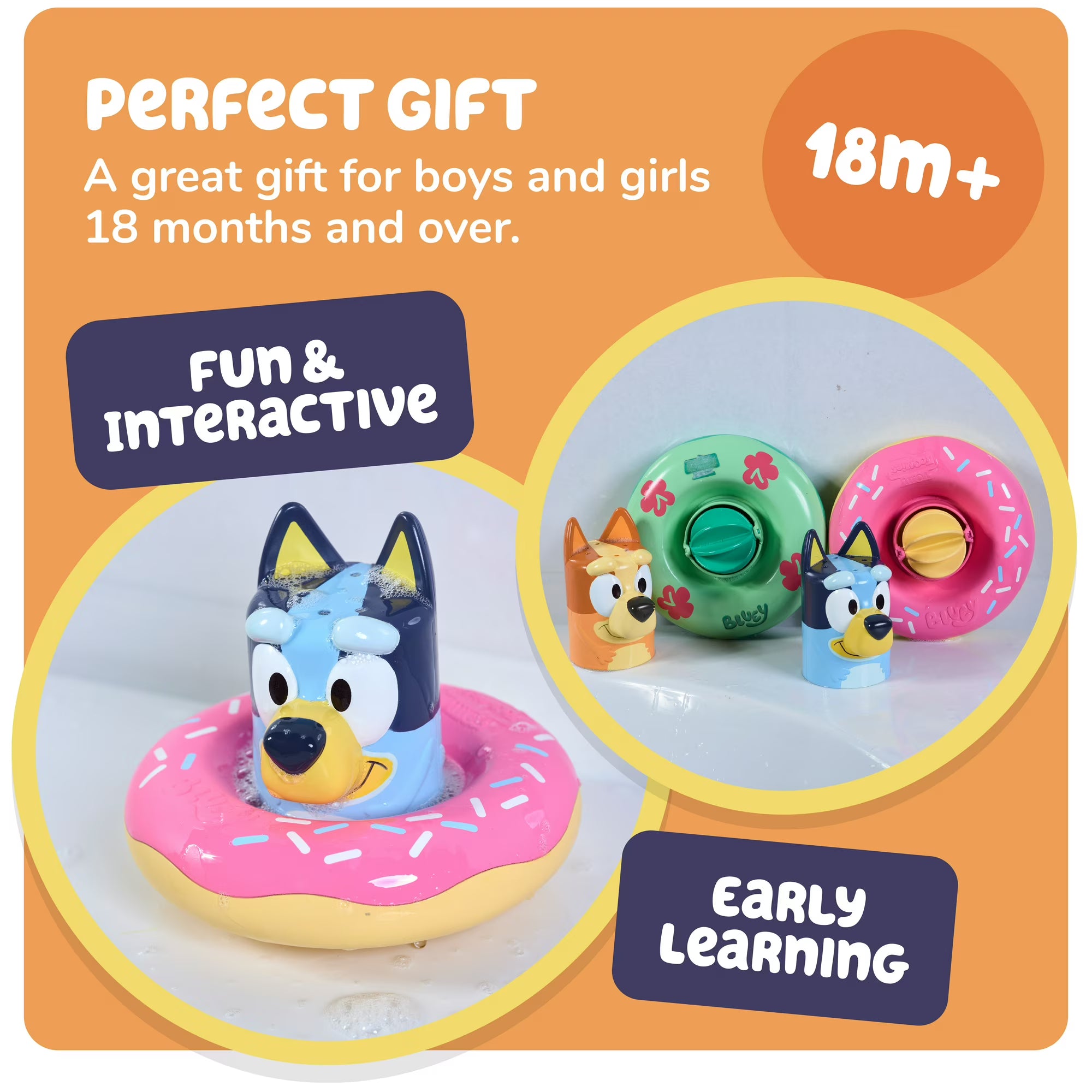 Toomies Bluey Bath Toys - Splash & Float Bluey