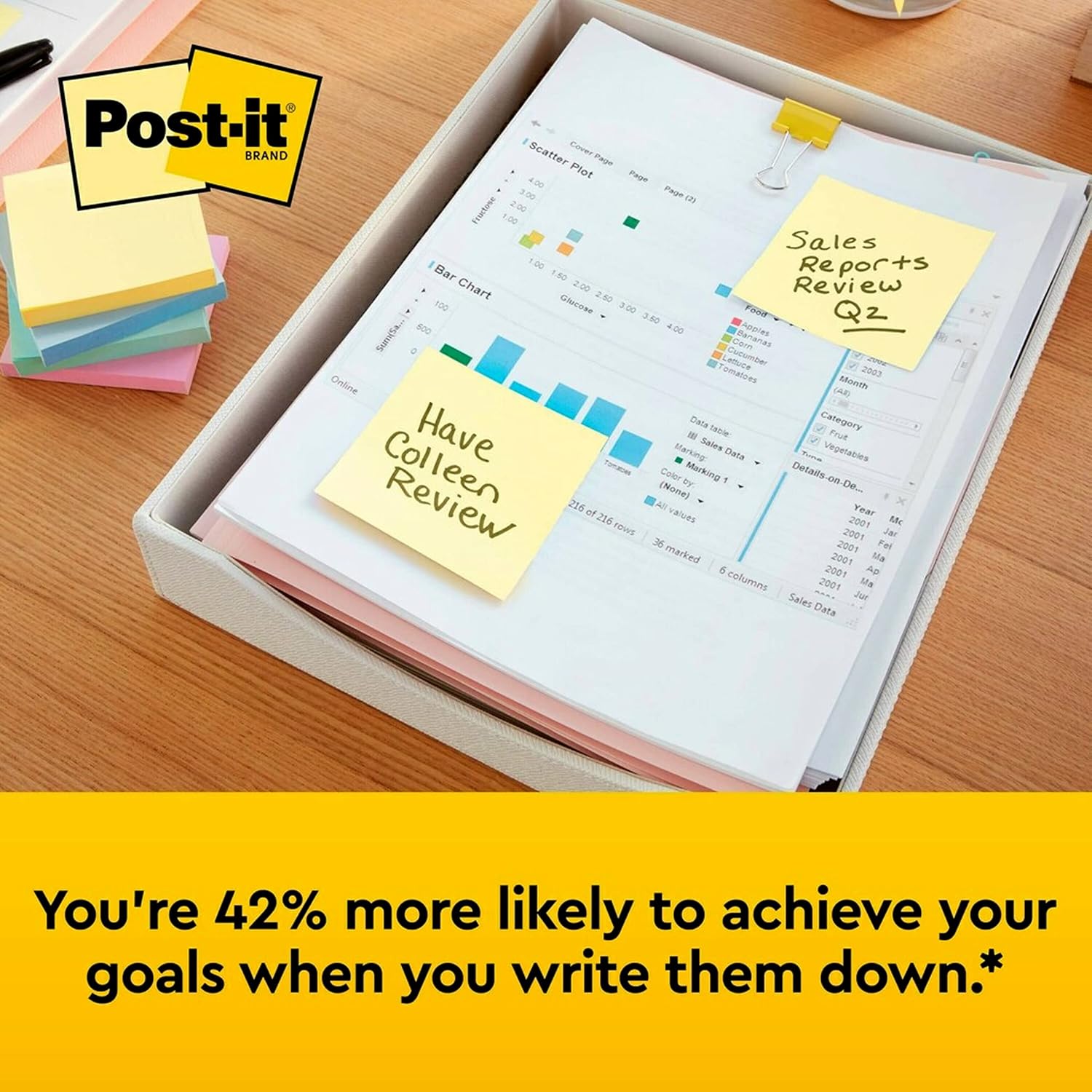 Post-it Notes 3x3 in, 12 Pads – Canary Yellow Sticky Notes, Clean Removal, Recyclable