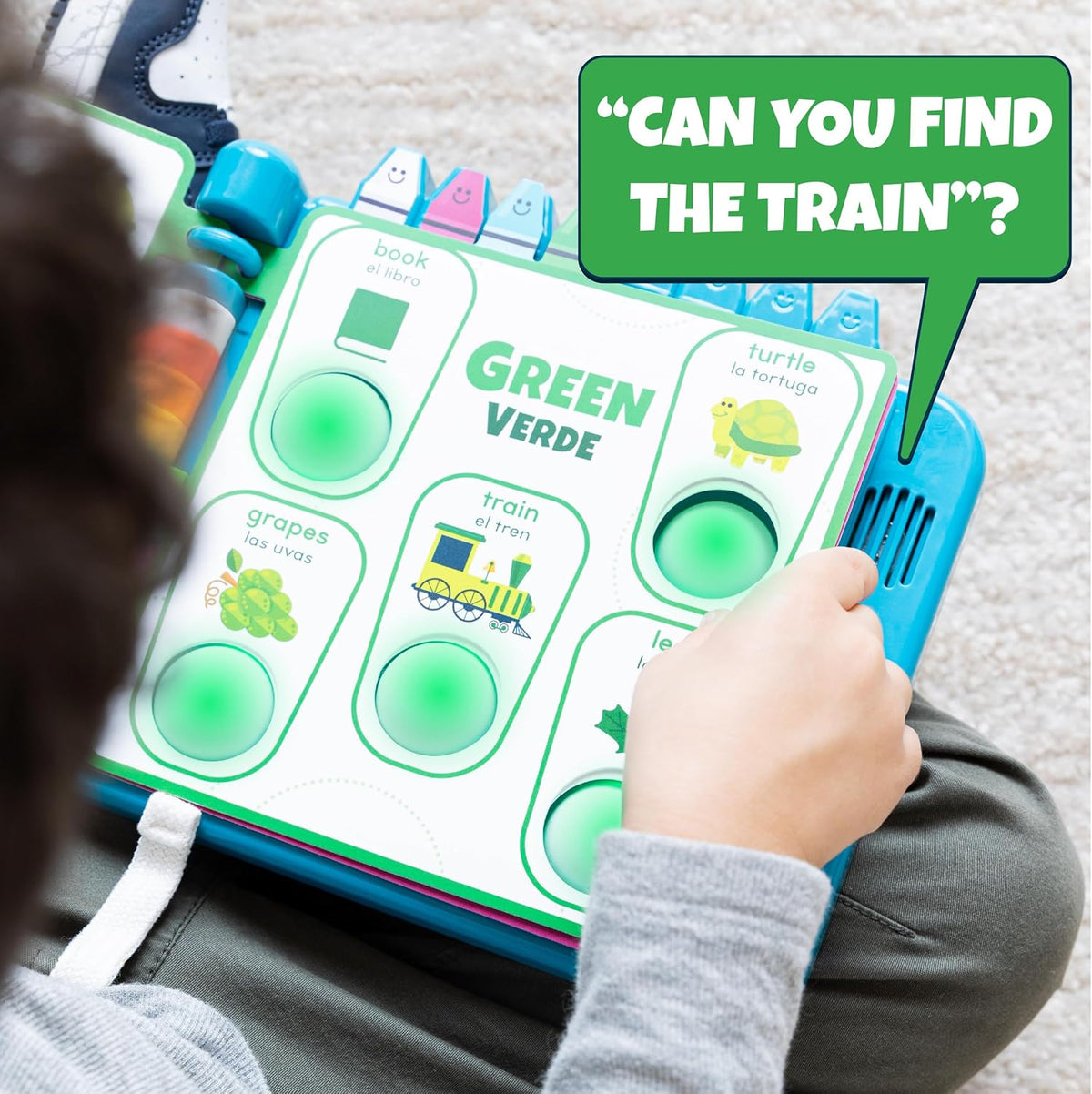 Chuckle & Roar Pop It! Book: Colors - Interactive Sensory Learning Book with Bilingual English & Spanish Play, Grow-with-Me Modes, Quiet Mode, Color Learning Toy for Toddlers Ages 1-4+