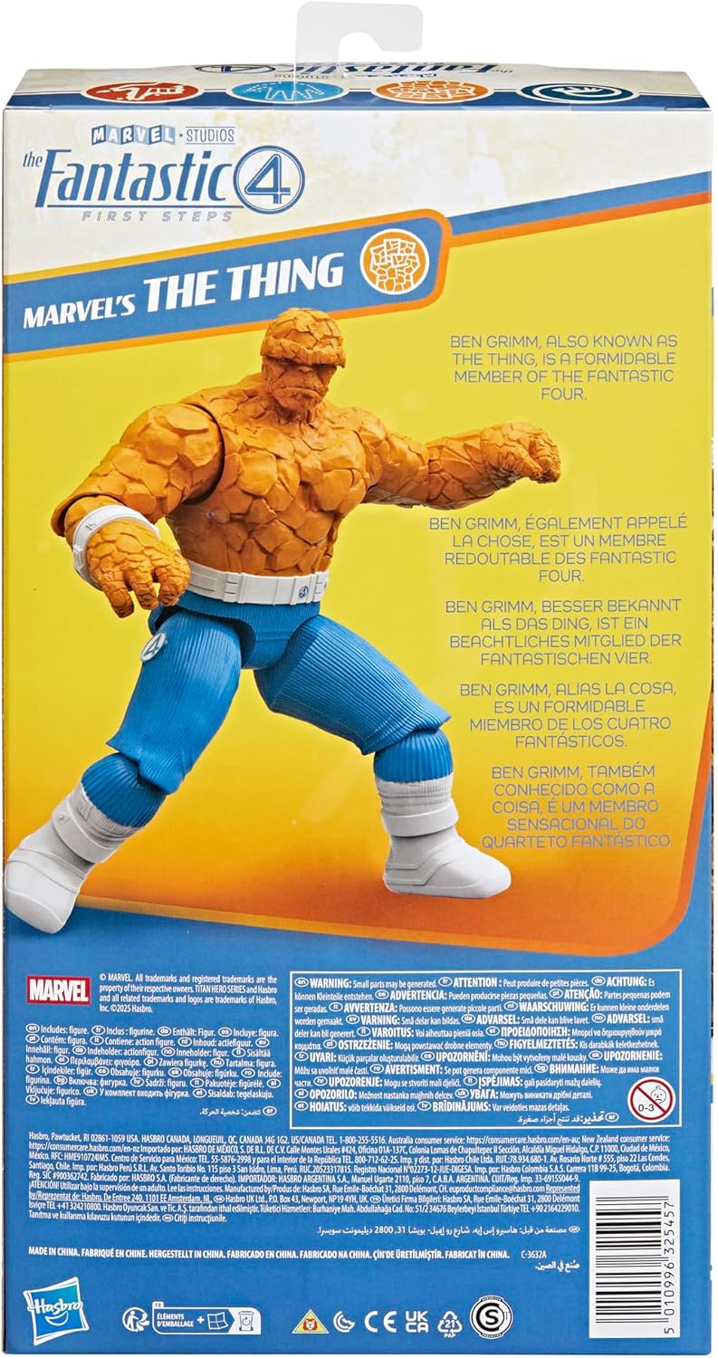 Marvel Studios Titan Hero Series The Fantastic Four: First Steps Marvel’s The Thing Action Figure, 12-Inch-Scale (30 cm) Super Hero Figures & Toys, 4+