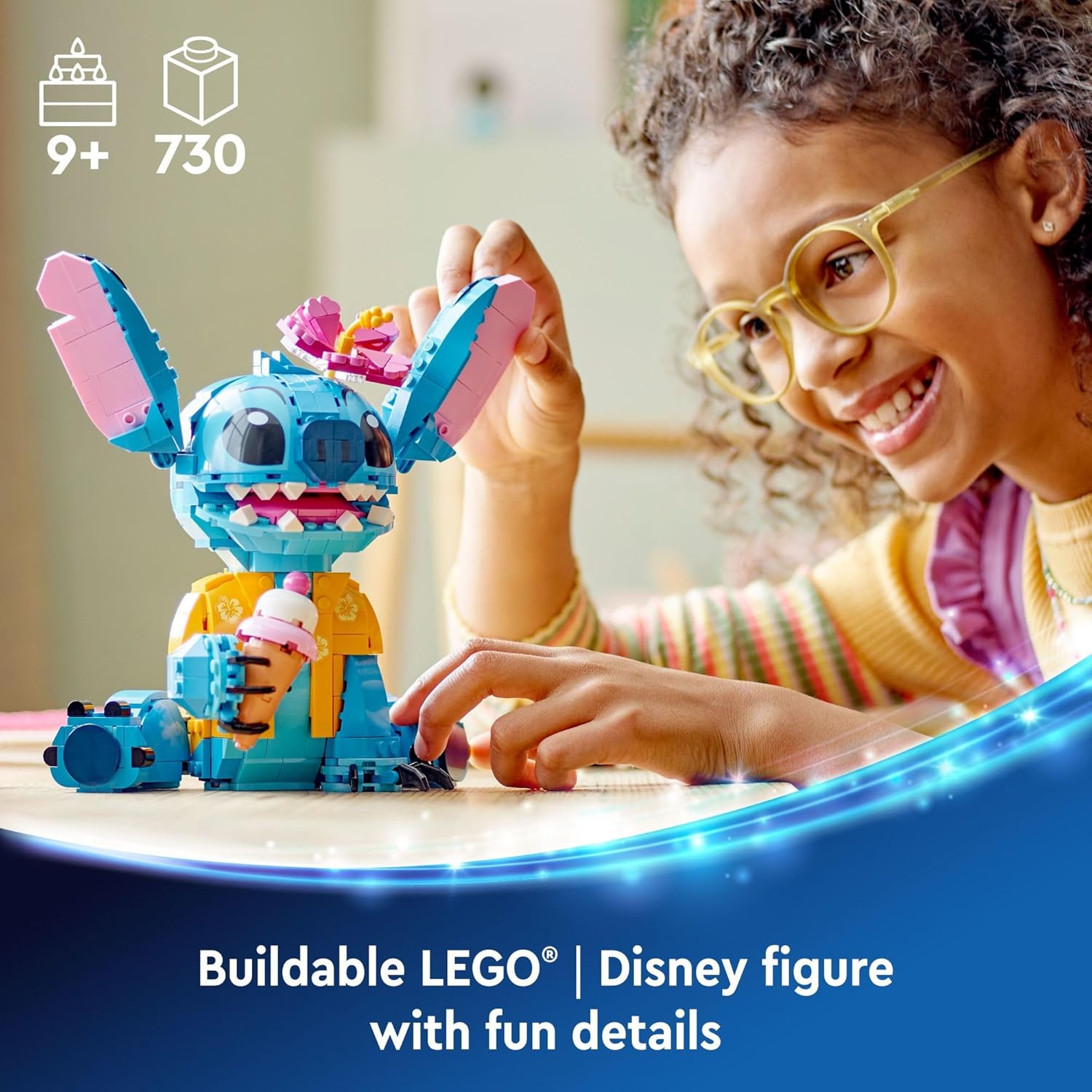 LEGO Disney Stitch Toy Building Kit, Disney Toy for 9 Year Old Kids