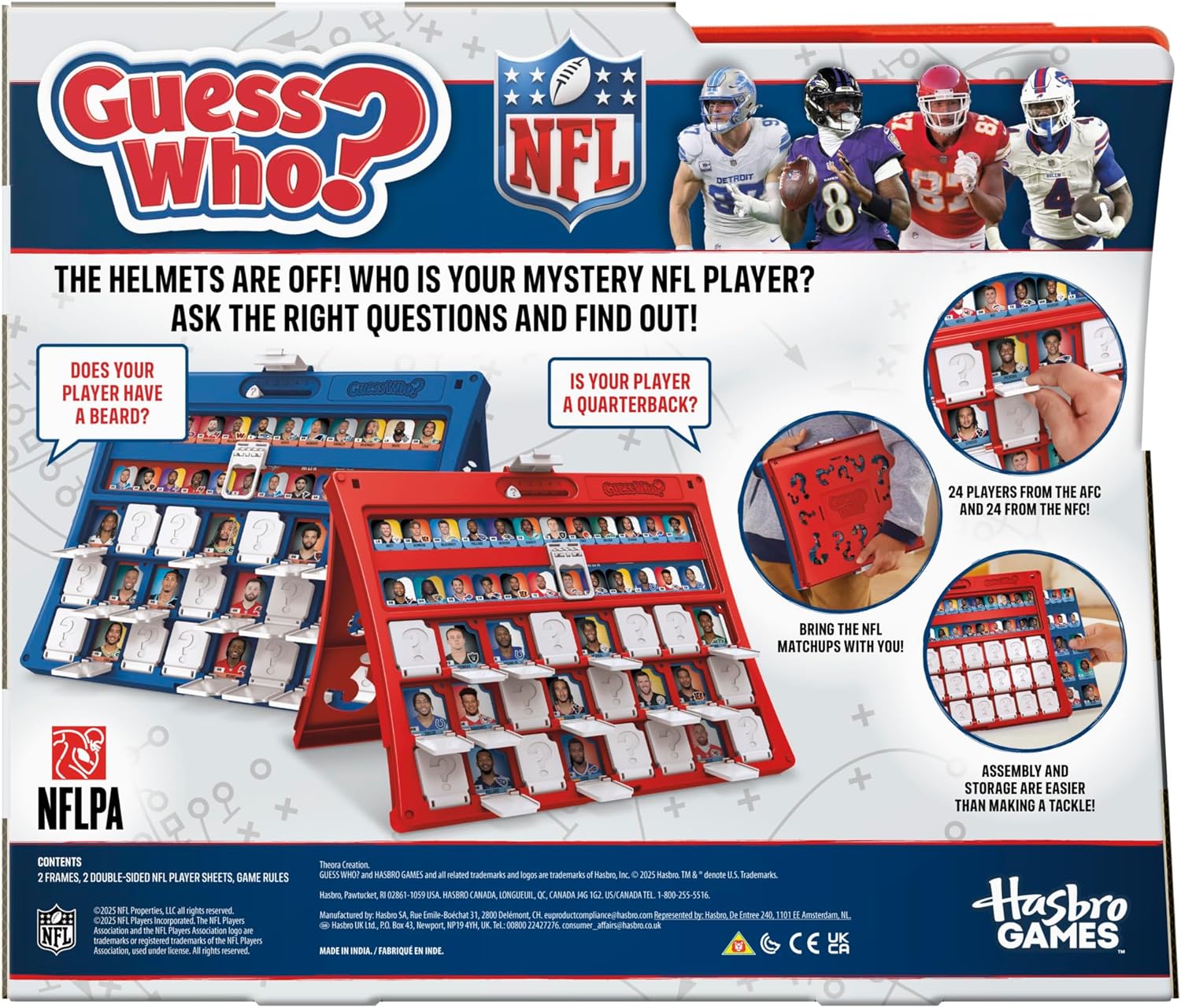 Guess Who? NFL Edition Board Game | Officially Licensed NFL Game for Kids and Families