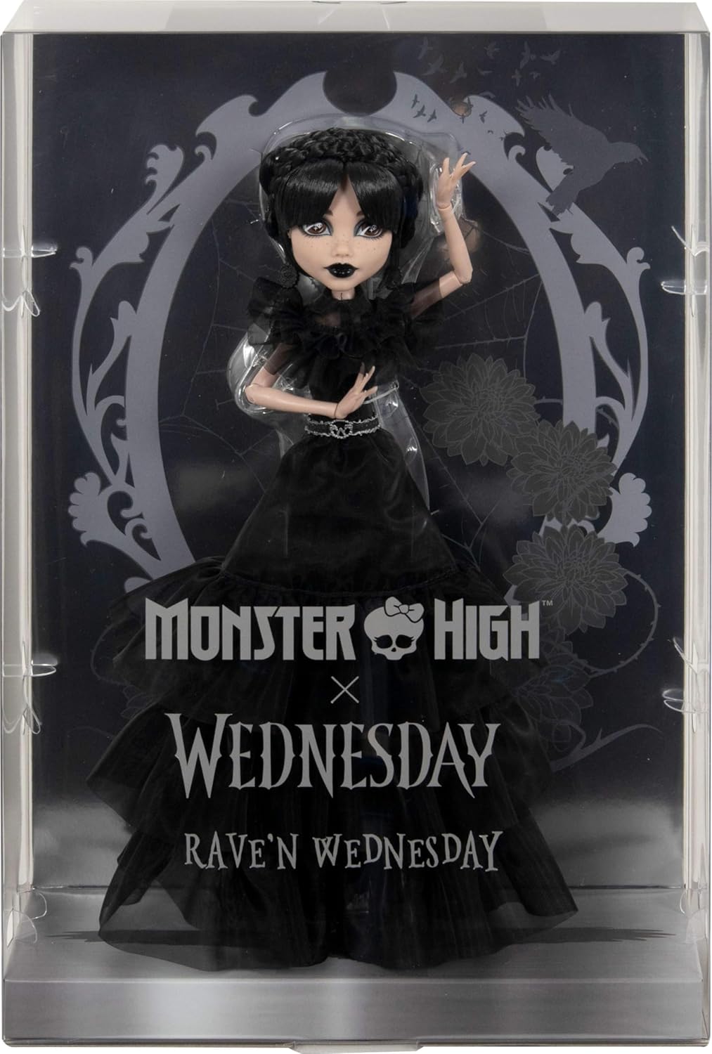 Wednesday Doll, Rave’N Wednesday Collectible in Black Gothic Gown