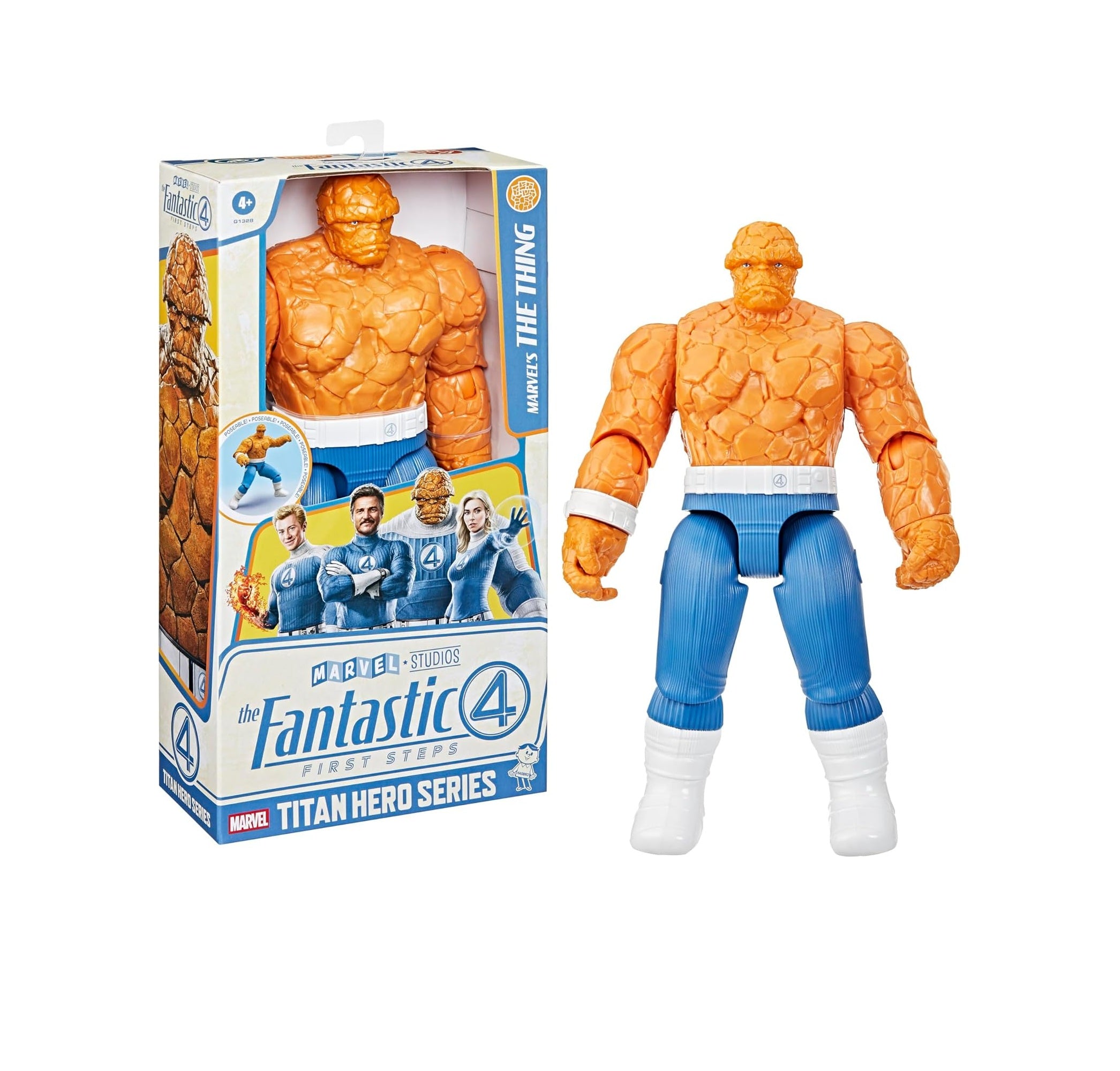 Marvel Studios Titan Hero Series The Fantastic Four: First Steps Marvel’s The Thing Action Figure, 12-Inch-Scale (30 cm) Super Hero Figures & Toys, 4+