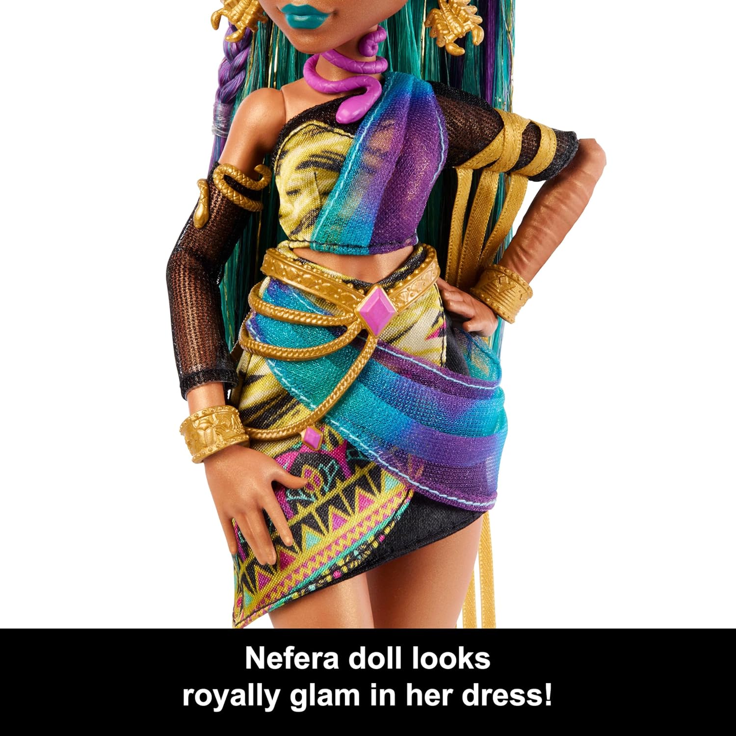 Nefera De Nile Doll, Royal Mummy in Dress with Pet Scarab Lavish and 7 Accessories
