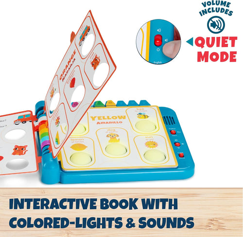 Chuckle & Roar Pop It! Book: Colors - Interactive Sensory Learning Book with Bilingual English & Spanish Play, Grow-with-Me Modes, Quiet Mode, Color Learning Toy for Toddlers Ages 1-4+