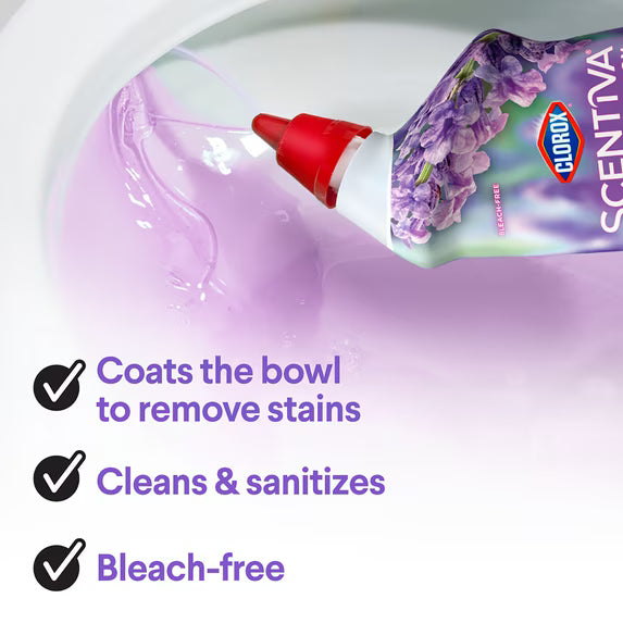 (6 Pack) Clorox Scentiva Bathroom Toilet Cleaning Gel, Lavender and Jasmine, 24 Fl Oz