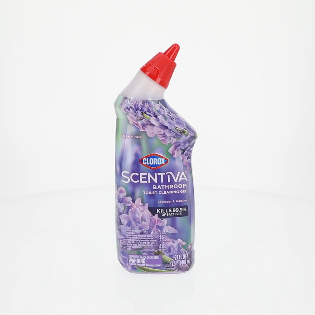 (6 Pack) Clorox Scentiva Bathroom Toilet Cleaning Gel, Lavender and Jasmine, 24 Fl Oz