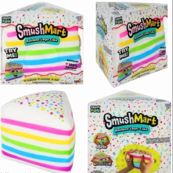 5" Viral Rainbow Layer Cake Squishy Toys - Smush Mart Giant Dessert Squishy