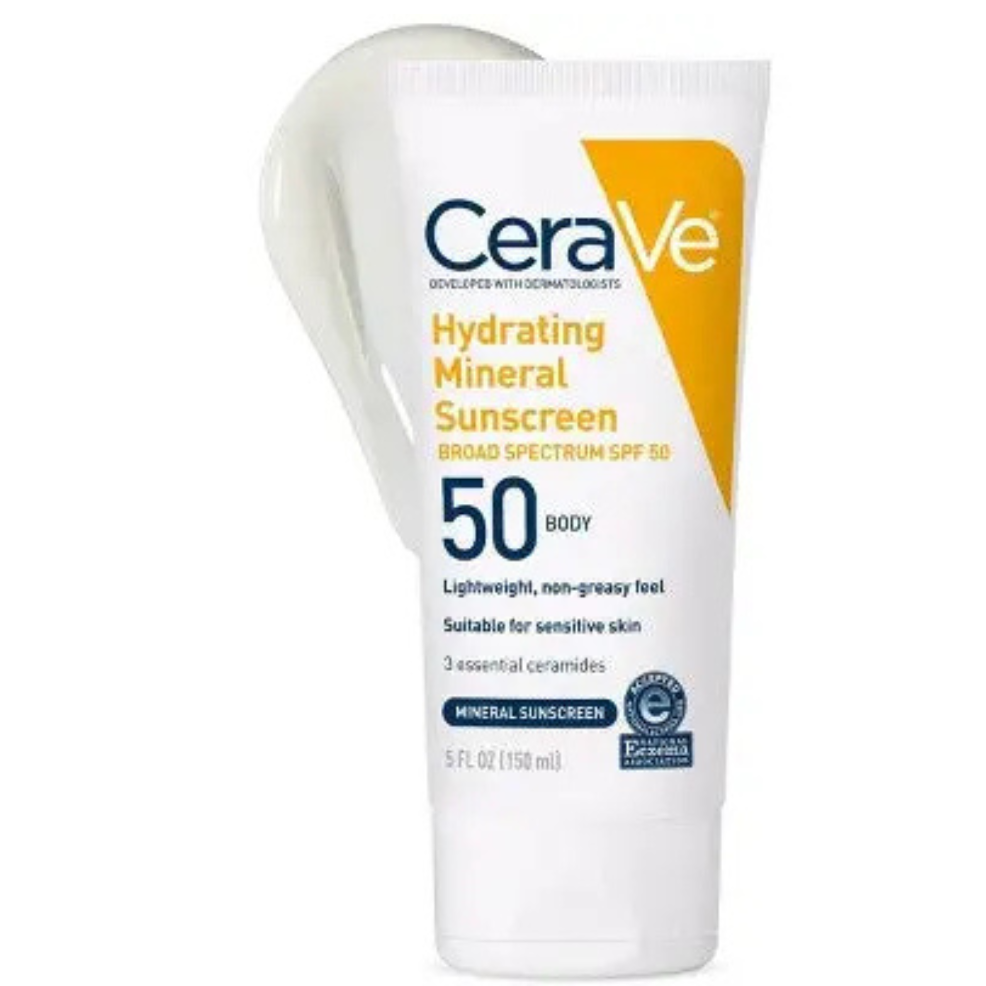 CeraVe Hydrating 100% Mineral Sunscreen For Body SPF 50 5 Fl oz - Imperfect Container