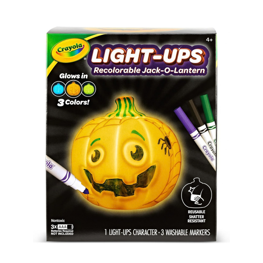 Crayola Light-Ups - Jack-O-Lantern, Reusable Light Up Pumpkin Toy, Halloween Craft, Cute Glow in The Dark Decor & Night Light, Halloween Toy, Ages 4, 5, 6