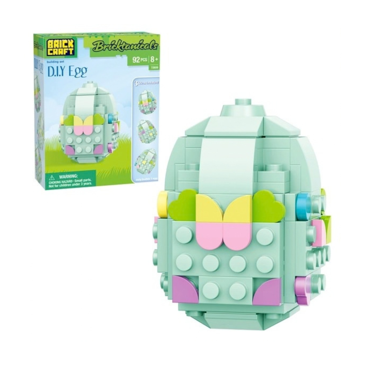 Easter Egg Building Set, Spring Decor Brick Kit 92pc