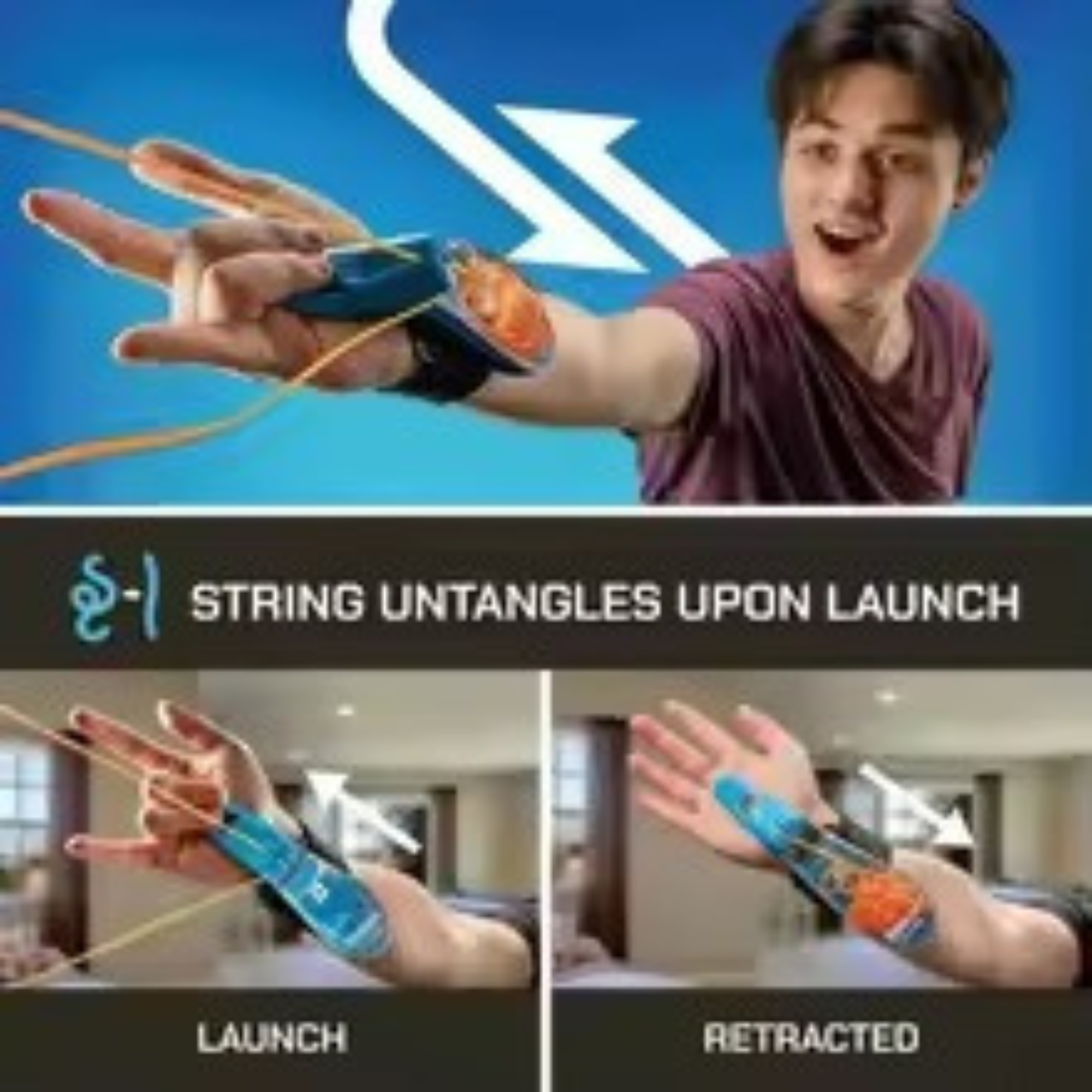 Electric Spider Web Launcher - Glow In Dark Retractable Luminous Rope Toy