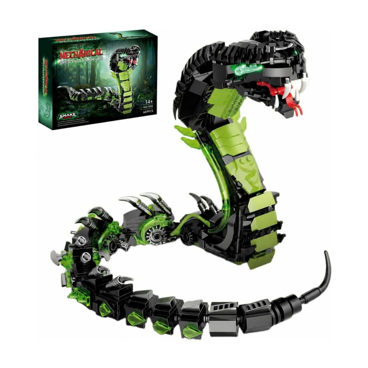 HJPLPXH Mechanical Snake Building Blocks Set – 3D Cobra Model