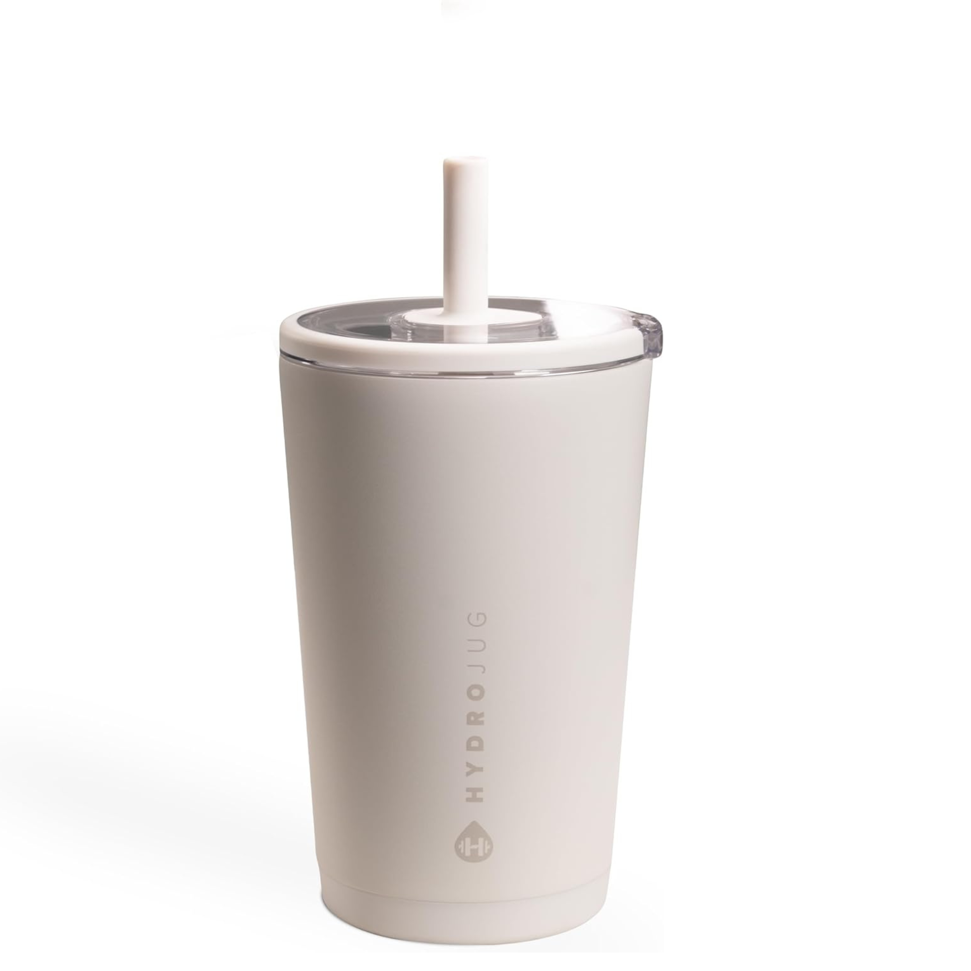 HydroJug Everyday Tumbler 14 oz, Ceramic-Lined Straw Cup, Linen