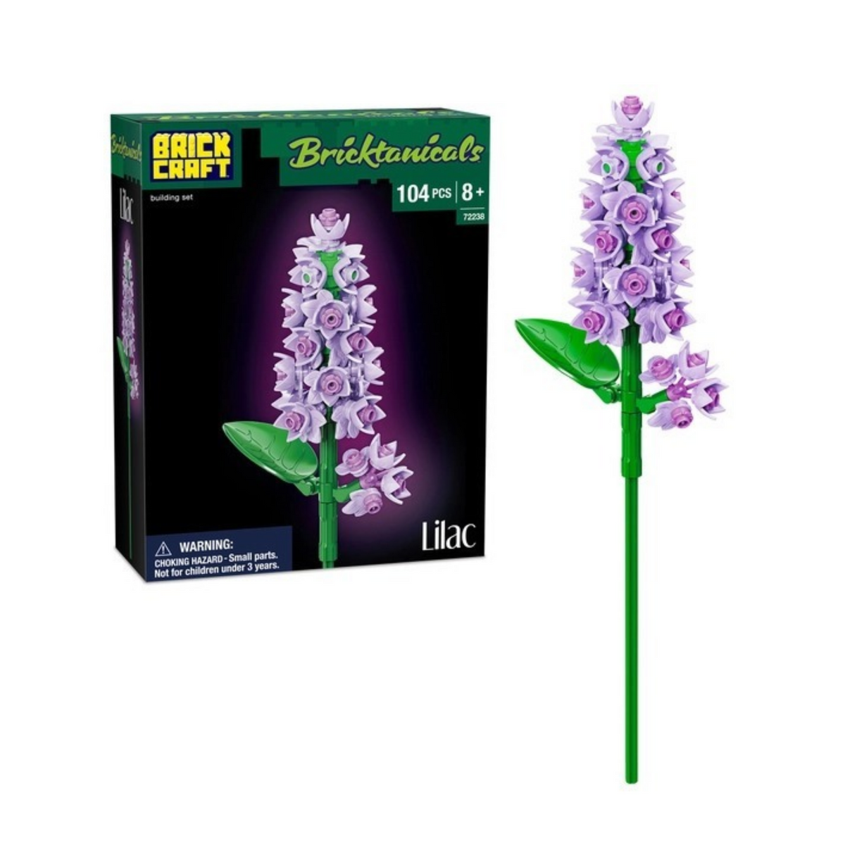 Lilac Flower Building Set, Brick Bouquet Decor 104pc